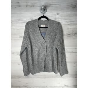 Universal Thread Sweater‎ Womens XS Gray Chunky Cable Knit Button Front Cardigan